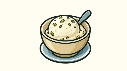 Vanille-Eis mit Bärlauch Crunch